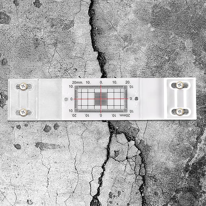 Crack Gauge Monitor with Updated Two Fixed Adapter | Wall Deformation and Crack Measure and Record Instrument (Pack of 1)