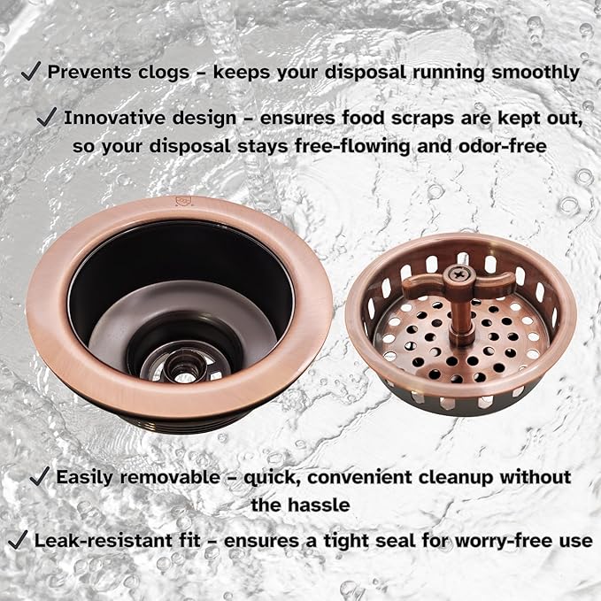 Westbrass A213-11 3-1/2" Wing Nut Twist Style Large Kitchen Sink Basket Strainer, Antique Copper