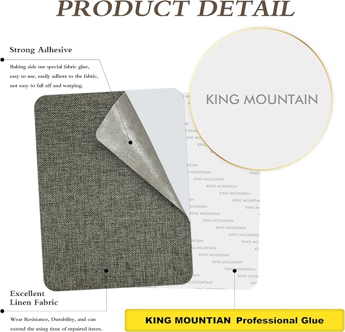 Coarse Linen Repair Patches, Self-Adhesive Fabric Patches, 8X11 inch Extra Size, Multi Color, Can be Used for Sofa，Chair,Curtain Repair(8" x 11",Dark Grey 1.0)