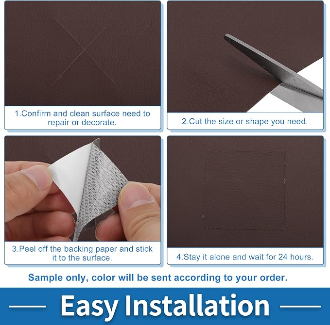Self Adhesive Leather Repair Patch Strong Stickiness 39"x53.9" Leather Repair Tape PVC Faux Leather Deep Brown 1 Pcs