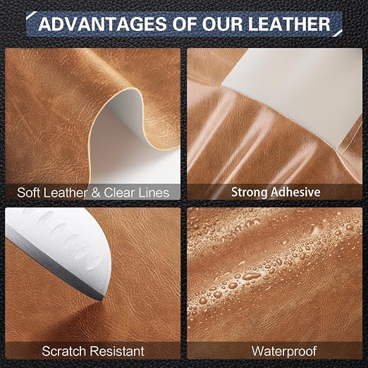 OAZ Leather Repair Kit for Furniture 4"x 63" Leather Tape Repair Patch Self Adhesive Sofa Vinyl Repair Patch Kit for Car Seat,Couch,Boat Seat,Chair - Classic Brown