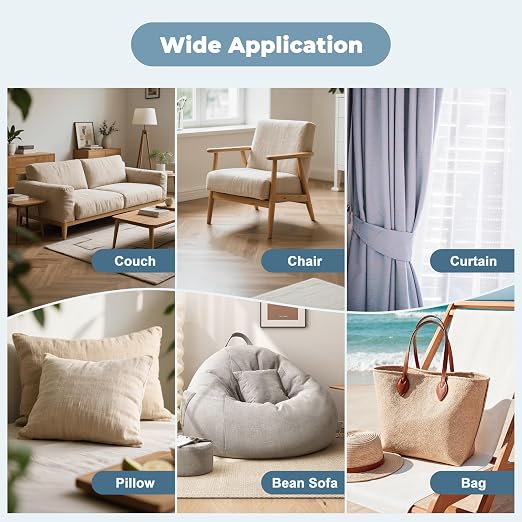 BESEZX Linen Fabric Repair Patch，3 PCS 9 * 11 Inch Self-Adhesive Couch Fabric Patch for Furniture, Sofa, Chair, Upholstery. (Fine,Beige Yellow)