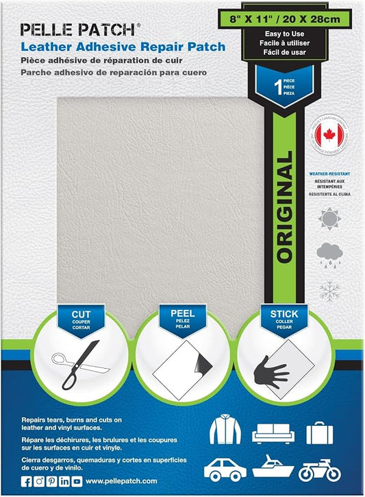 Leather Repair Kit for Couches - 25 Colors Available - Original 8x11 - Grey