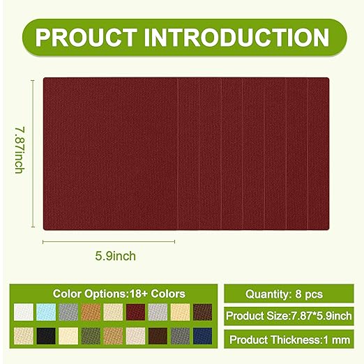 Besezx Canvas Repair Patch,Outdoor Gear Patch, 7.87x5.9 Inches 8PCS,Waterproof Self-Adhesive Fabric Repair Tape for Repairing Boat Covers,Sun Shades,Sofas,Tents,Lounge Chairs,Awnings (Burgundy)