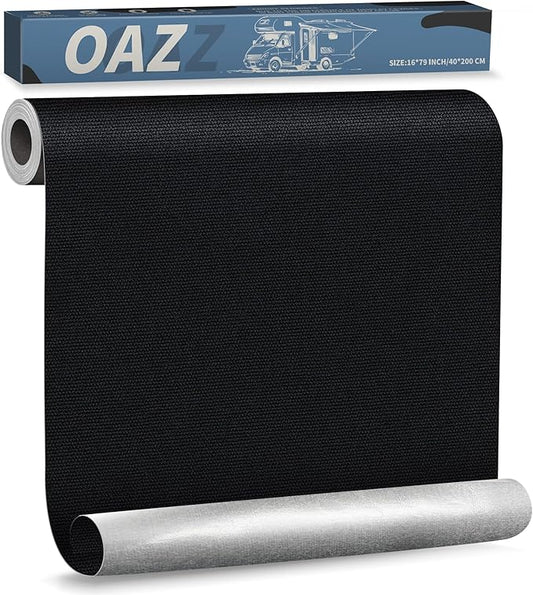 OAZ 16 x 79 inch Canvas Repair Patches Canvas Fabric Patch Self-Adhesive Fabric Repair Tape Waterproof Outdoor Gear Patch Kit for Boat Cover Awning Sofa Chair Couch Tent Bag (Black)