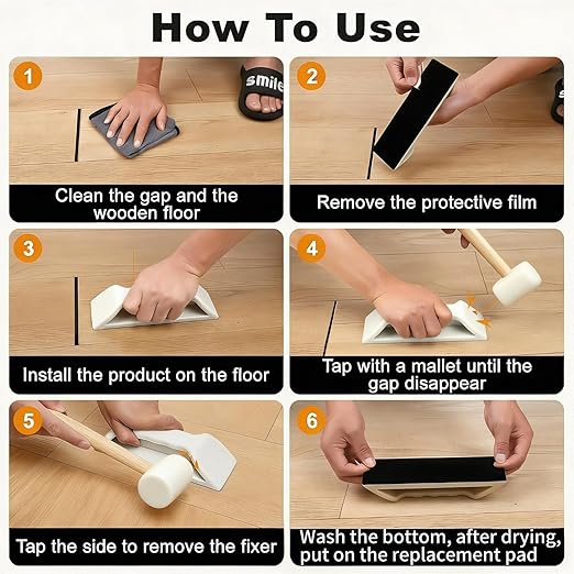 Floor Gap Fixer Tool, Violetfox Heavy-Duty Plank Grabber Laminate Flooring Tools Wood Floor Repair LVP Installation Kit (New Version)