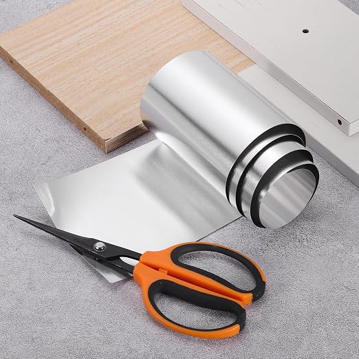 uxcell Aluminum Flashing Roll, 5in x 3.3ft Metal Roof Panels 0.6mm Waterproof Aluminum Sheet Roll for House Repair, Roof Flashing, Sealing Windows Doors, DIY Projects