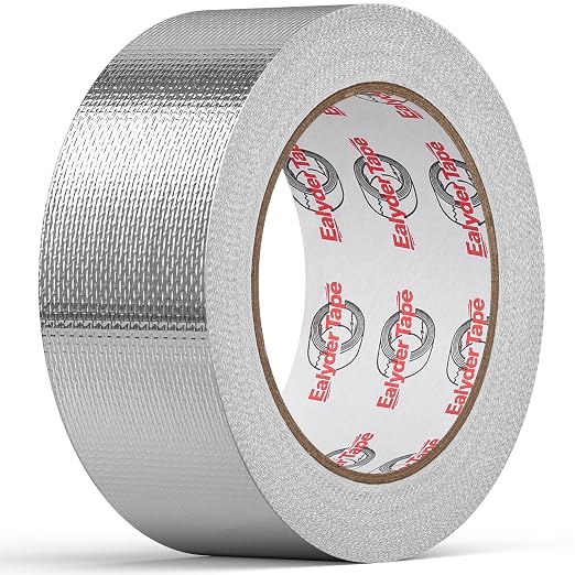 2in x 82ft Adhesive Aluminum Foil Heat Shield Tape, Fiberglass Thermal Insulation Reflective Material for Pipe, Duct, Exhaust, HVAC and High Temp Protection, 5.91MIL