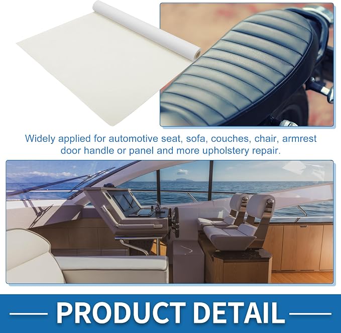 Self Adhesive Leather Repair Patch Strong Stickiness 60"x16" Leather Repair Tape PU Leather White 1 Pcs