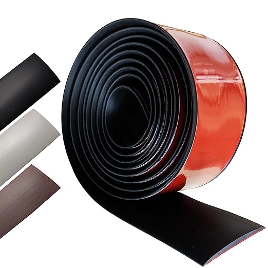 Floor Transition Strip Self-Adhesive Cover Strips Threshold Repair Floor Gap Vinyl Flooring Transitions Laminate Floor Flat Divider Strip Minimalism Oak Wood Grain Design 6.6FT (4cm, Pure Black)