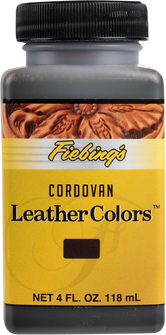 Fiebing's LeatherColors (4 Fl Oz, Cordovan) - Leather Dye for Natural Leather - Water-Based, Non-Flammable Formula - Permanent & Penetrating Color for Shoes, Boots, Furniture - Safe for Institutions