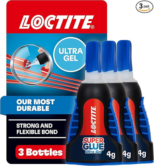 Loctite Super Glue Ultra Gel Control, Clear, 0.14 fl oz Bottle, 3 Pack - Superglue for Plastic, Wood, Metal, Crafts & Repair, Cyanoacrylate Adhesive Instant Glue, Quick Dry