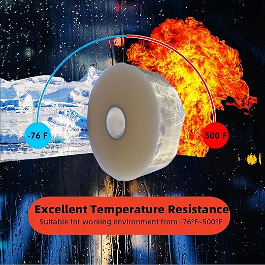 Silicone Rubber Tape, Clear 2-Inch x 36-Feet, Adhesive Tape for Plumbing, Waterproof, Heat Resistant, Self-Fusing, Electrically Insulating, Hand Tool Grip