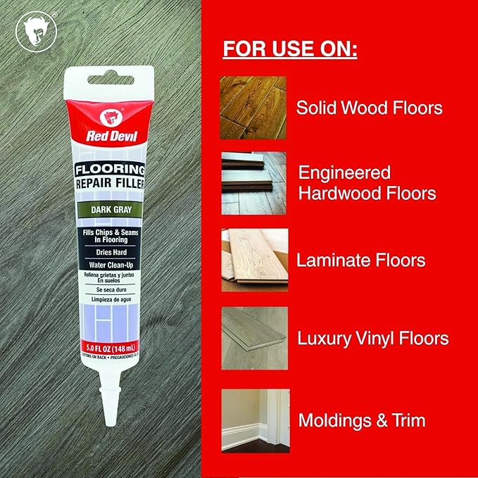 Red Devil 056055 Flooring Repair Filler, 5 oz., Dark Gray, 1 Pack