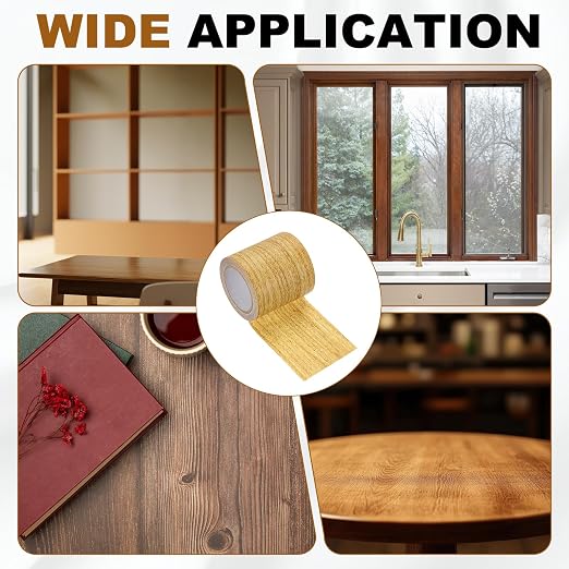 uxcell 2 Pcs Wood Grain Repair Tape, 2.2" x 15ft Self Adhesive Wood Grain Colored Duct Tape Waterproof Repair Patch for Furniture Floor Scratch Fix, Baseboards, DIY Decor, Golden Pine