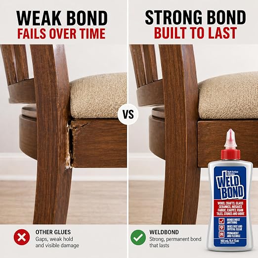 Weldbond Multi-Surface Strong Glue – Fast Drying Glue for Wood, Tile, Ceramic, Pottery, Glass, Metal & More – Heavy Duty Adhesive for Mosaic, Crafts, Wood Working & Repairs – 5.4oz (160ml), 12 Pack