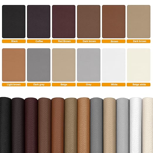 Leather Repair Tape Patch, 17" x 79" Self Adhesive Leather Patches for Furniture,Vinyl Repair Kit for Car Seat, Couch, Chairs, Boat Seat, Sofa Brown