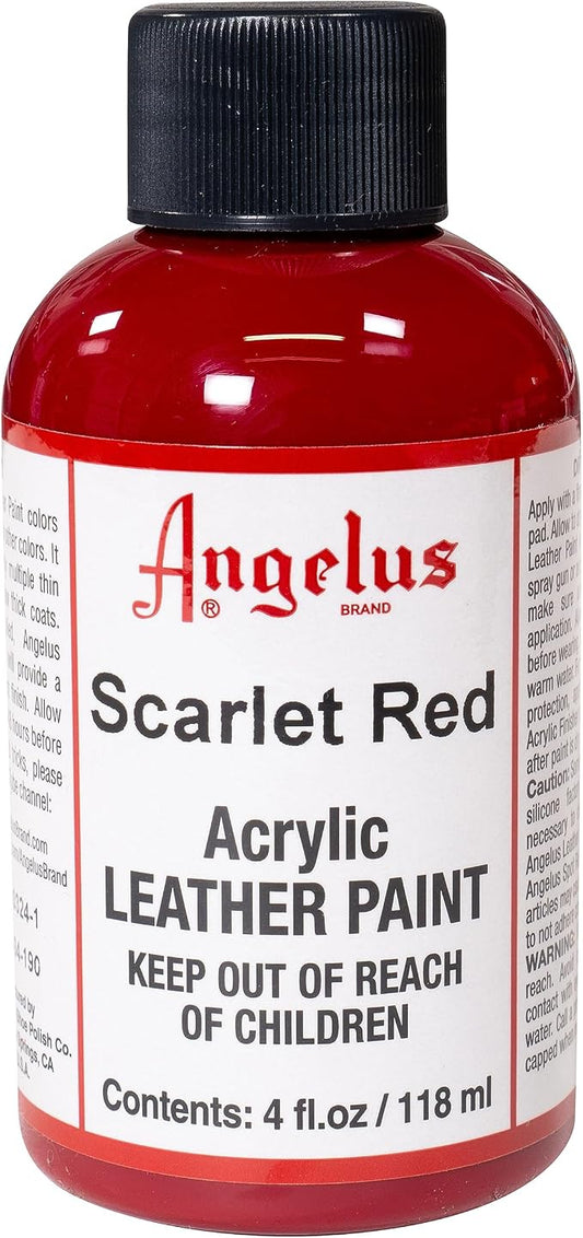 Angelus Acrylic Leather Paint, 4 Fl Oz (Pack of 1), Scarlet
