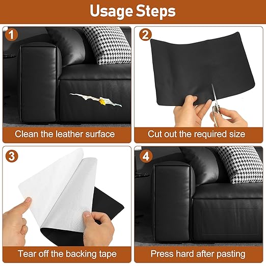Leather Repair Patch 8x11 inch 2 Pcs, Self Adhesive Vinyl Repair Patch Kit, Leather Patches for Furniture, Couches, Car Seats, Cabinets, Wall, Handbags - Light Grey #2