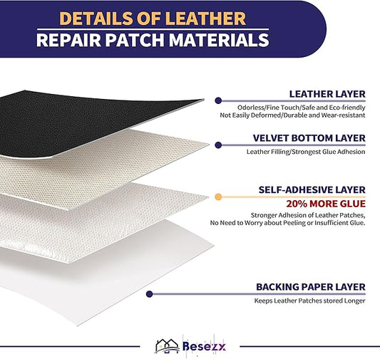 Leather Repair Patch Tape Kit, Self Adhesive Leather Repair for Furniture, Couch, Sofa, Car Seats,Office Chair,Vinyl Repair Kit.60inx16in