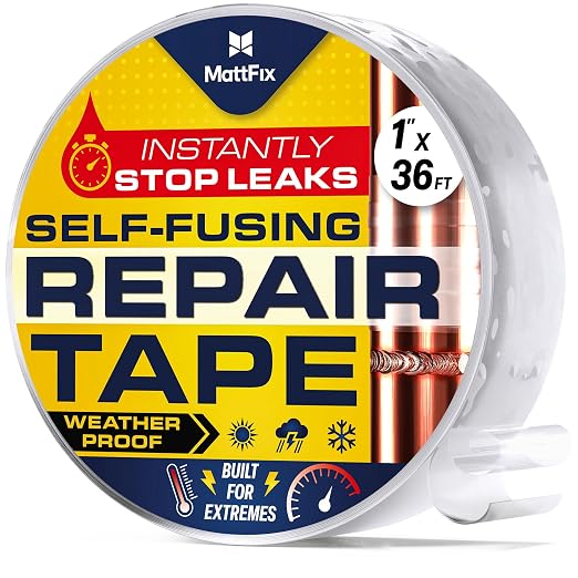 Self Fusing Silicone Tape – 1" x 36’ – Waterproof Tape for Emergency Repairs – Weatherproof, Heat and Chemical-resistant – For Plumbing, Pipes and Hoses repairs, Automotive, Electrical & Outdoor Use