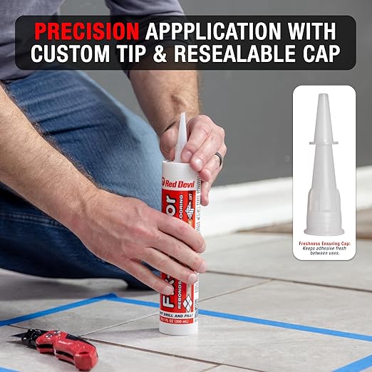 The Original Fix-A-Floor Loose Tile Repair Adhesive - Tile, Porcelain, Ceramic, Marble, Stone & Wood Floor Repair Adhesive - 1 Gallon Jug
