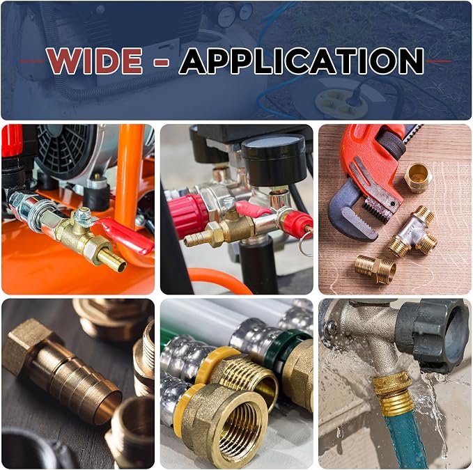 Pack of 4 Brass Hose Barb Fittings Adapter Connector 8mm Hose Barb to M14x1.5mm Male Fittings for Home Machines, Massage Bathtubs, and Irrigation Systems