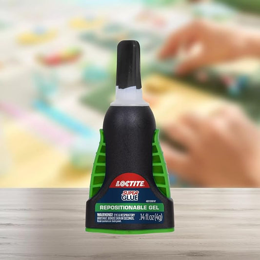 Loctite Super Glue Repositionable Gel, Clear, 0.14 fl oz Bottle, 6 Pack - Superglue for Plastic, Wood, Metal, Crafts & Repair, Cyanoacrylate Adhesive Instant Glue