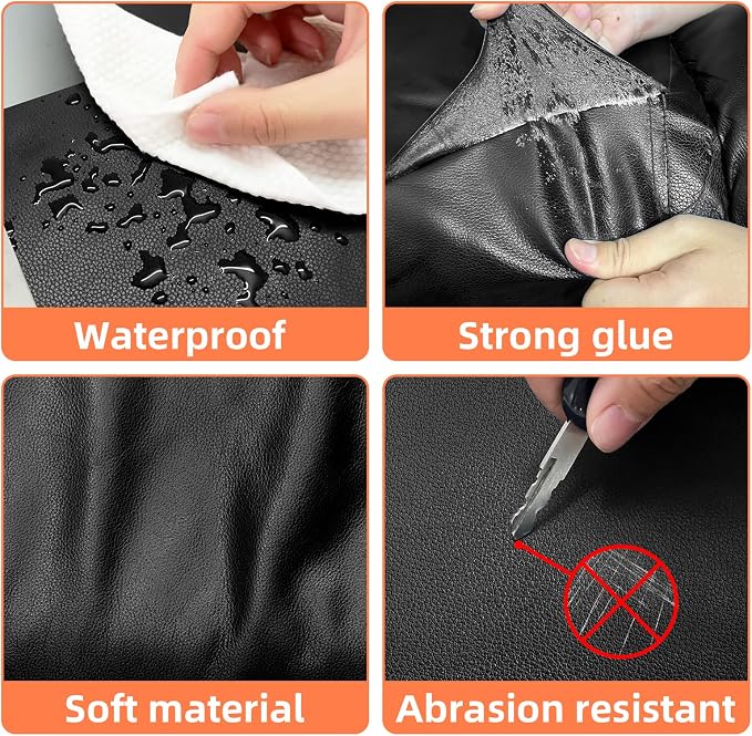 DXBULL Large Leather Repair Patch 17.3x78.7 inch Repair Tape Self-Adhesive for Furniture Sofas Car Seats Chair Couches Handbags Jackets Decorative Home Hotel Wall (Beige)