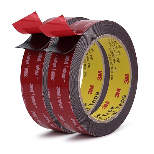 Double Sided Tape Heavy Duty Mounting Tape 1" x 18Ft Made of 3M 5925 Strong Adhesive Waterproof Foam Tape Perfect for Automotive Home Office Decor Indoor and Outdoor Walls (Pack of 2)