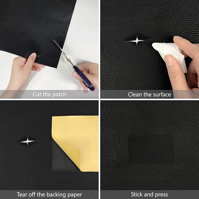 NPBAG Leather Repair Patch Kit 4 x 50 Inches, Self-Adhesive Leather Tape Upholstery Vinyl Sticker for Couches, Sofa, Furniture, Car Seats, Bags, Jackets (Lambskin)