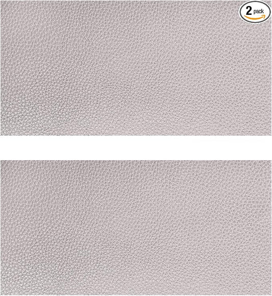 2 PCS Leather Repair Patch Tape, 4 x 8 Inch Self-Adhesive PU Vinyl Repair Kit Cuttable Patches, Portable Super-Thin Leather Patch Tape for Repairing Car Seats Sofas Chairs (Light Gray)