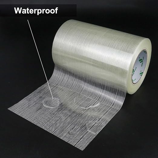 BOMEI PACK Wide Heavy Duty Fiberglass Filament Reinforced Packing Tape 8inch, 60yds x 5.5mil