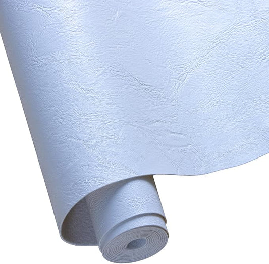 Faux Leather Fabric Sheet, 12 x 54 Inches, Texture Synthetic Material for DIY Crafts, Leather earings,Upholstery, Automotive, Sofa Projects Individual 1/3 Yard Cut (White, 1/3 Yard)