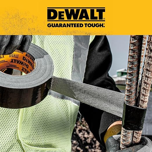 DEWALT Ultra Tough Duct Tape, 1.88 in x 30 yd, Heavy Duty, Ultra Strong, Aggressive Adhesive, All-Weather, Single Roll, Black
