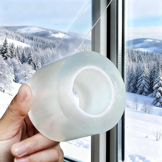 Window Sealing Tape 2 Inch x 16.5 FT Transparent Weather Stripping Residue-Free Clear Window Insulation Caulk for Windows ac Insulation Shower Glass Gaps Tape Door Windproof (2 Inch x 16.5FT)