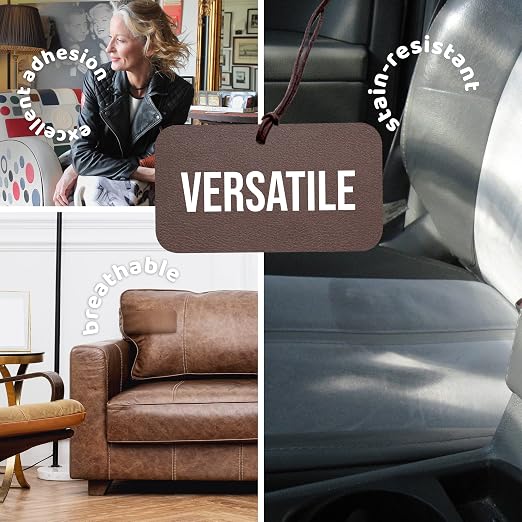 MastaPlasta Self-Adhesvie Premium Leather Repair Patch - Beige 8" x 4" (20 x 10 cm). Your Instant Stick-On Upholstery-Quality Leather Repair Kit for Couches, Car Interiors, Bags & DIY
