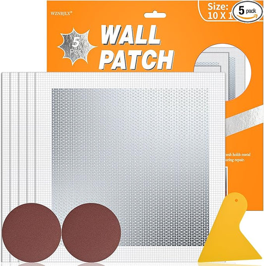 Wall Patch Drywall Repair Kit, 10 x 10 Inch, Self-Adhesive Mesh Patch, Permanently Repairs Damaged Large Walls Hole and Ceilings