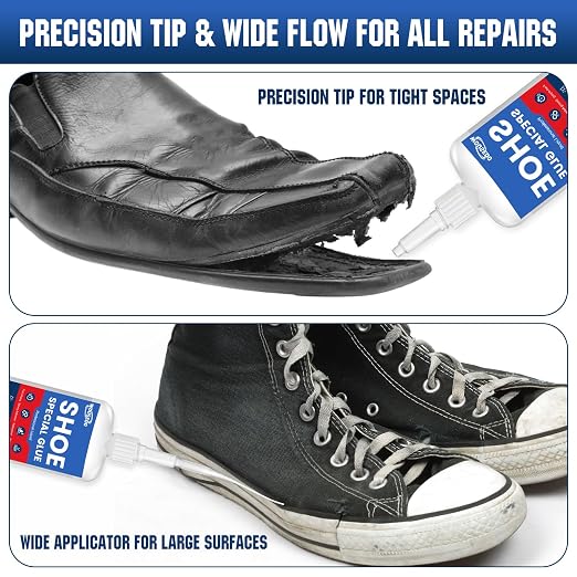 WOUSEDO Shoe Glue 30g, Flexible & Waterproof Instant Adhesive | Quick Dry in Seconds, Heavy Duty Clear Glue for Sole Repair on Sneakers, Boots, Heels, Hiking Shoes, Leather & Rubber