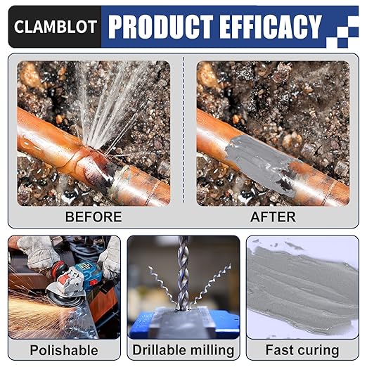 Heavy Duty Metal Glue & Steel Epoxy - 1.76oz Waterproof Liquid Weld, Strongest Adhesive Bonds to Steel, Plastic & Ceramic, Pipe Leak Sealer, Pegamento para Metal, Cold Welding Repair Kit