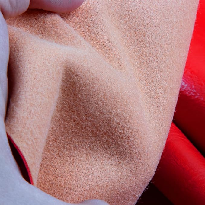 Faux Leather Fabric Sheet, 12 x 54 Inches, Texture Synthetic Material for DIY Crafts, Leather earings,Upholstery, Automotive, Sofa Projects Individual 1/3 Yard Cut (Bright Red, 1/3 Yard)