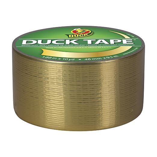 Duck Brand 280748 Duct Tape Single Roll, Metallic Gold (Pack of 2)
