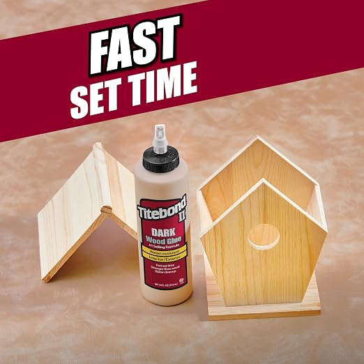 Titebond 3703 Cross-Linking Polyvinyl Acetate Dark Wood Glue, 8 Oz, Bottle, Light, Liquid, 8 Ounce, Brown (Pack of 2)