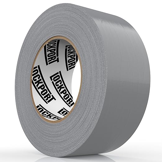 Lockport Duct Tape Heavy Duty Waterproof,20 Yards x 2 Inch,Strong Adhesive Roll for Indoor & Outdoor Repair,No Residue,Tear by Hand - Duct Tape Bulk Value (Silver, 1-Pack (60 Yards x 2 Inch))
