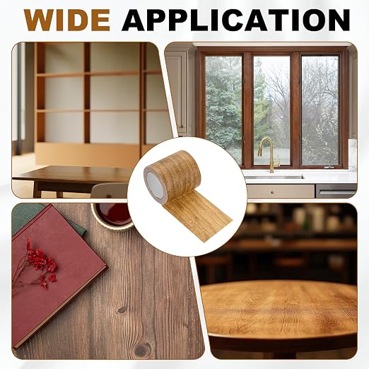 uxcell Wood Grain Repair Tape, 2.2" x 15ft Self Adhesive Wood Grain Colored Duct Tape Waterproof Repair Patch for Furniture Floor Scratch Fix, Baseboards, DIY Decor, Maple Brown