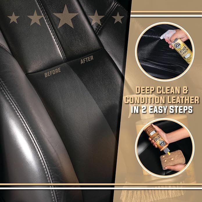 Chemical Guys Leather Cleaning And Conditioning Kit With Storage Bag Total Interior Cleaner Microfiber Towels And Applicators Giftable Car And Home Care Set