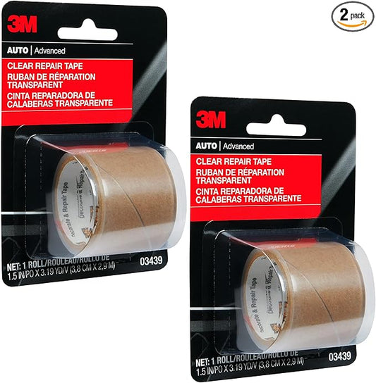 3M Clear Repair Tape, 03439, 1-1/2 in x 115 in, 2-Pack