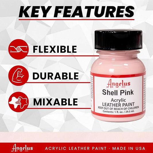 Angelus Acrylic Leather Paint, 1 oz, Shell Pink