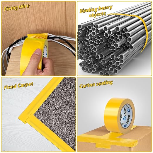 Oleitodh 22 Pack Yellow Duct Tape Heavy Duty,8.3 Mil Thickness,2 Inches x 30 Yards,Strong Industrial Strength,Flexible,No Residue,Waterproof and Tear by Hand,Multi-Use for Indoor & Outdoor Repairs