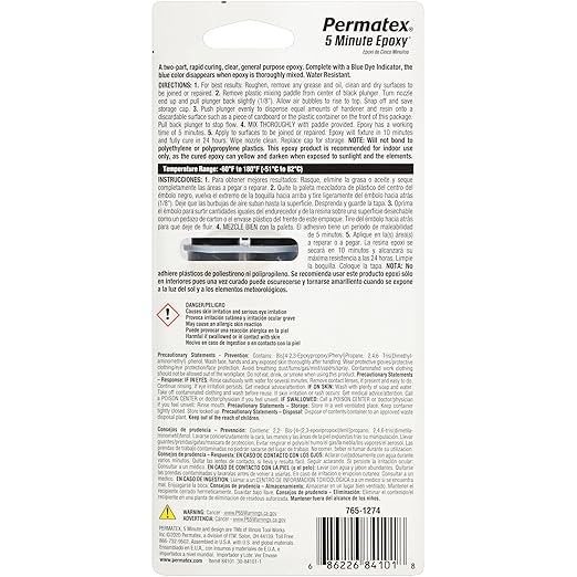 Permatex 84101 PermaPoxy 5 Minute General Purpose Epoxy, 0.84 oz.